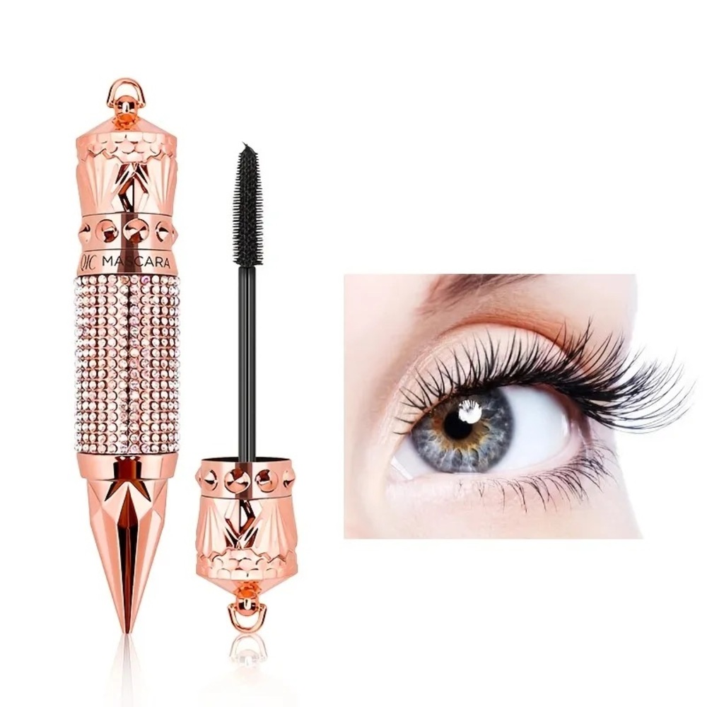 Chic Rose-gold Iridescent Jewel rhinestone gems rainbow multicolor gems mascara